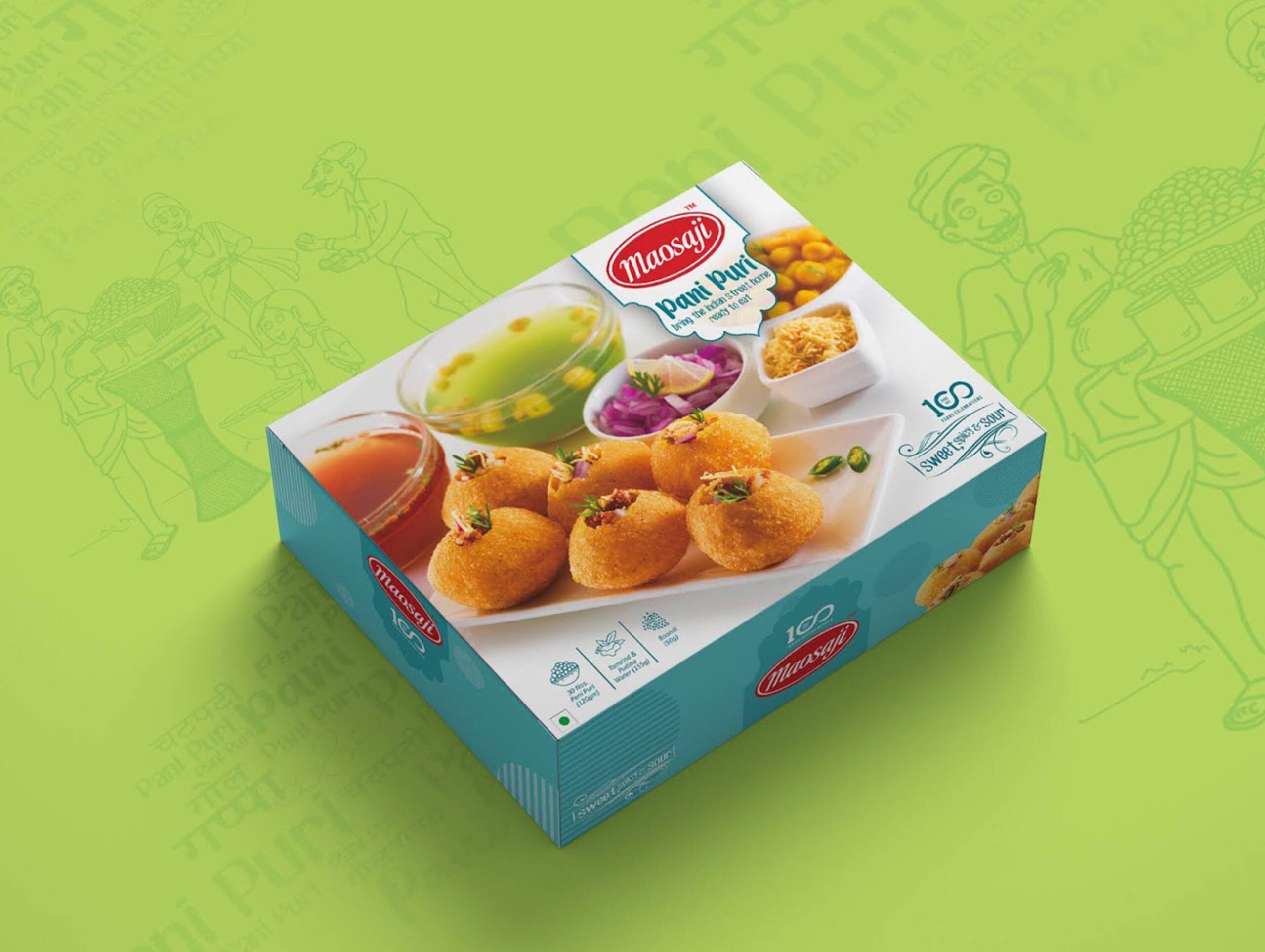Maosaji Panipuri- box packaging design
